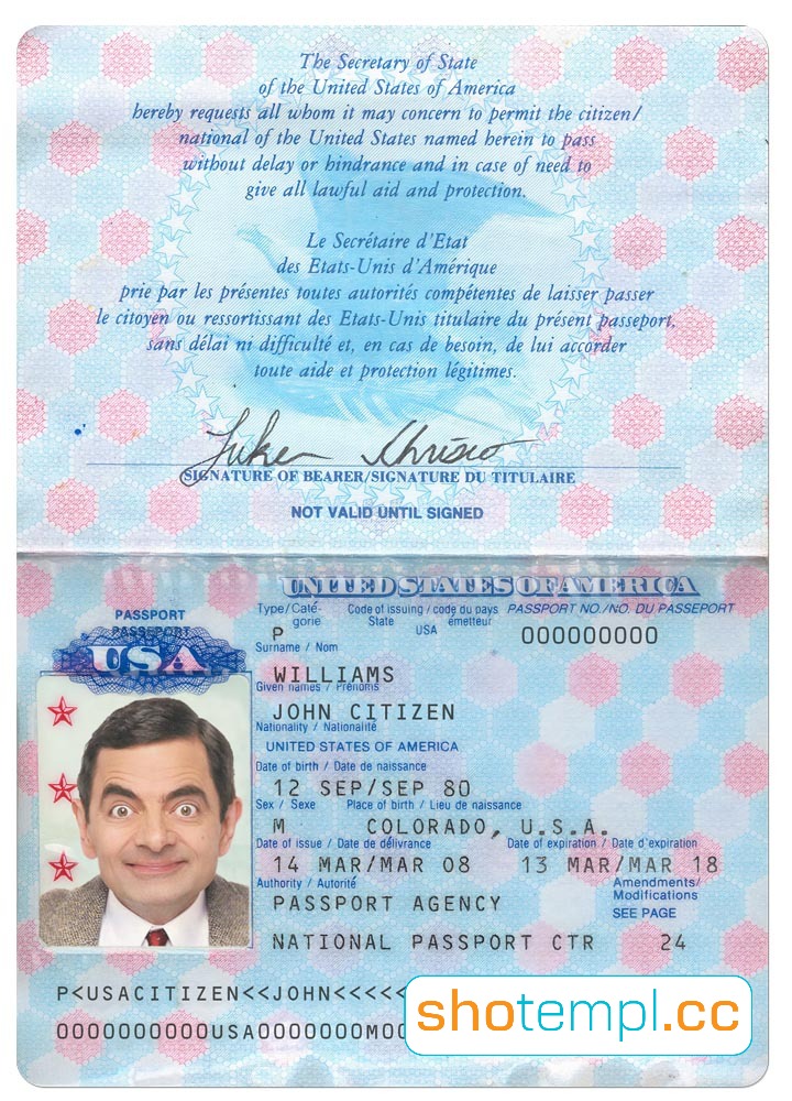 USA Passport PSD Template V3